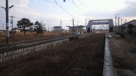 解体前の山下駅　2013年1月13日撮影