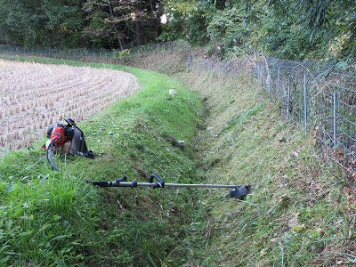 イノシシ用防護柵草刈り終了しました。
