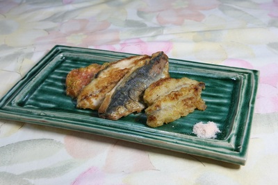あじのバター焼きバナナ添え