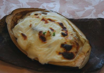 大きな米茄子のグラタンです~♪