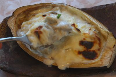 大きな米茄子のグラタンです~♪
