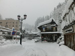 銀山温泉の積雪は一晩で40ｃｍ
