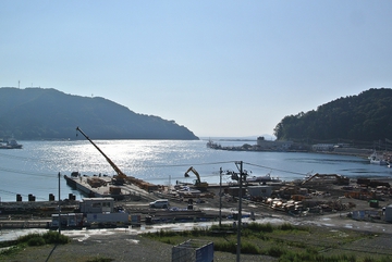 女川町中心部の状況（2014年8月13日）