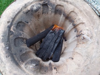 七輪でプチBBQ